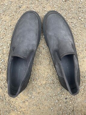 John Varvatos Gray Suede Slip-On Loafers